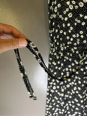 Rewind Dress Womens Large Black Floral Button Front Tie Waist Maxi Sundress thumbnail 4