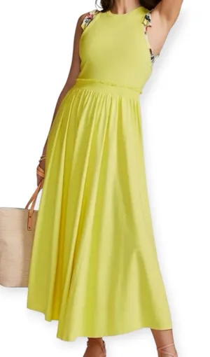 Daily Practice Anthropologie Ribbed Athletic Maxi Dress Size Medium Yellow thumbnail 1