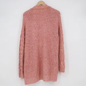 Abercrombie & Fitch Marled Orange Open Front Cardigan Sweater XS Patch Pockets thumbnail 4