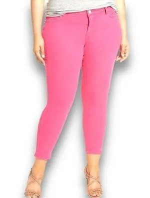 SLINK JEANS Curvy Ankle Jeggings in Hot Pink Size 16 NWT thumbnail 2
