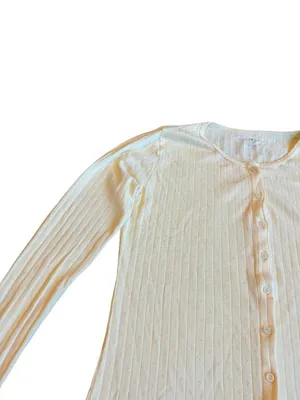 Brandy Melville Buttery Yellow Button-Down Cardigan Sweater Top Shirt One SIze thumbnail 3