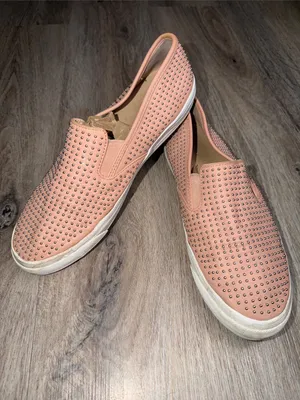 Coach Maggie Studded Slip On Sneakers Blush Pink Leather Shoes Women’s 10B thumbnail 2