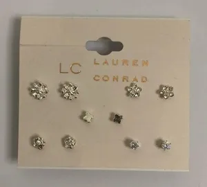 LC nwt Lauren Conrad Silver Stud Earrings Set thumbnail 1