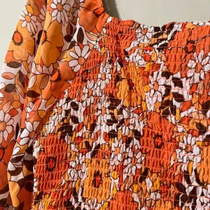 CATO womens size large pullover summer boho top spring bloom tangerine hippie thumbnail 8