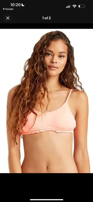 Billabong Sol Searcher Ruched Mini Crop Bikini - peach kiss thumbnail 7