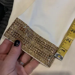 Bebe Short Dress Bodycon White Stretchy Rhinestone Embellished Bridal Women Sz S thumbnail 12
