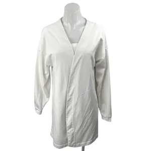 Gymshark White Long Sleeve Knit Mid Length Open Cardigan Sweater Top Size M thumbnail 4