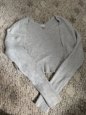 Grey cropped cardigan target thumbnail 2