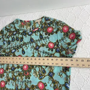 Banana Republic Multicolored Jewel Print Short Sleeve size Medium thumbnail 10