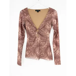 Urban Outfitters Silence + Noise Animal Print O Ring Top Women's M‎ Brown Y2K thumbnail 2