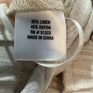 Vince Camuto Rainy Day Linen Blend Wide Leg Pants L NWT Beige Pull On thumbnail 8