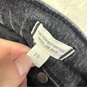Madewell The Perfect Vintage Wide Leg Jeans 25 Black Acid Wash thumbnail 5