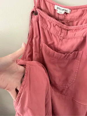 🪸Billabong Wild Pursuit Pink Romper Shorts Overalls Jumper Bibs🪸 ~medium thumbnail 4