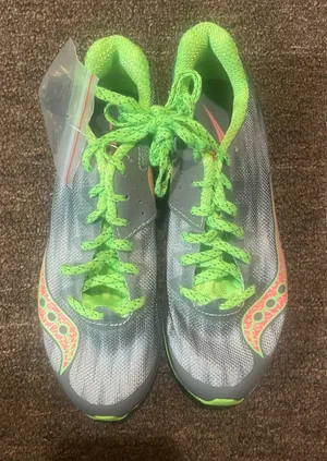 Saucony Neon Green and Gray Athletic Shoes woman size 5.5 thumbnail 1
