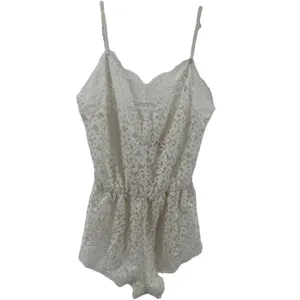 Victoria's Secret Coconut Romper Sweetheart Neckline Cami Floral Lace White S thumbnail 2