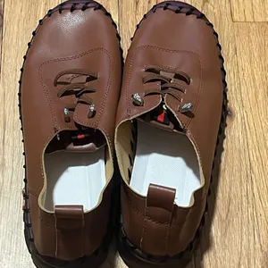 OY Brown Leather Comfort Shoes Size 41 Lace-Up Casual Flats New Without Tags thumbnail 5