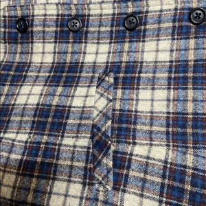 Pendleton Wool Vest 5 Button Down Pockets Plaid Navy Blue Cream Small 34R thumbnail 3