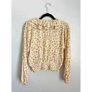 Savanna Jane Blouse Womens Size Medium Bohemian Peasant Ruffle Long Sleeve Top thumbnail 2
