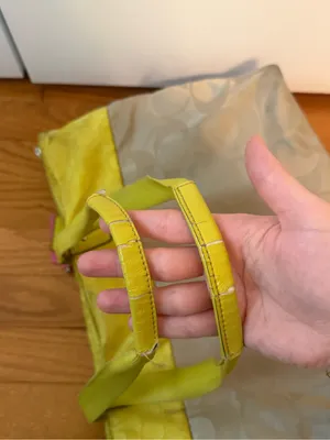 Y2K Coach Getaway Nylon Signature Tote in Yellow and Cream thumbnail 6