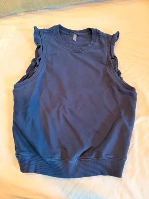 Free People Movement Sleeveless Muscle Crew Sweatshirt Navy XS thumbnail 1