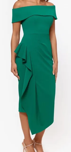 Betsy &‎ Adam - Off-The-Shoulder Ruffle Sheath Dress thumbnail 1
