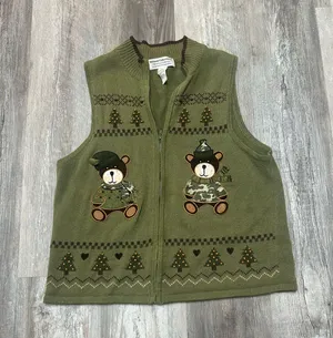 Heirloom Collectibles Christmas Collection Fill Zip Sweater Vest Size XL thumbnail 1