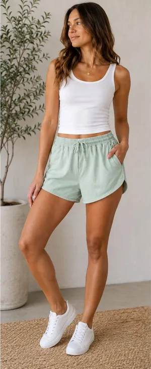 Bundle of Columbia Women's Athletic Shorts in Sage‎ Green & Mustard thumbnail 1