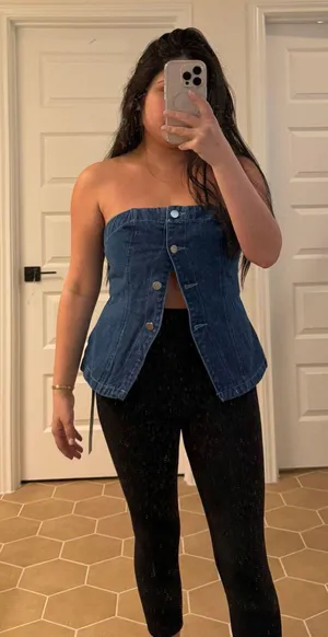 Missguided Denim Top thumbnail 1
