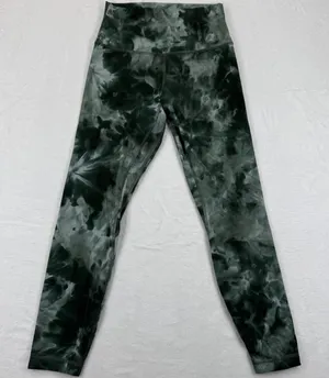Lululemon Align High Rise Tie Dye Leggings‎ Women Size 6 Green Black Yoga Pants thumbnail 1