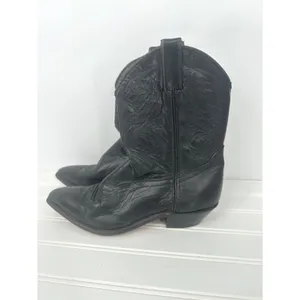 Vintage Code West Cowboy Boots Womens 7 Black Leather‎ Western Cowgirl Rodeo thumbnail 2