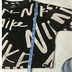 Nike Sportswear All Over Print Crop Top Black White Women Medium‎ thumbnail 5