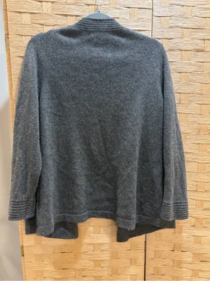 Charter Club 100% Cashmere Open Front Cardigan Sweater Gray Charcoal XL thumbnail 5