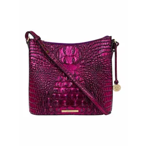 Brahmin Katie Crossbody Bag Metallic Pink Leather Crocodile thumbnail 2
