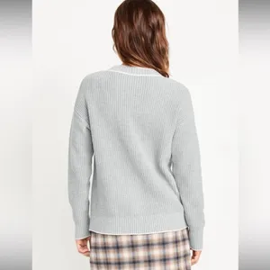 Old Navy Relaxed Cardigan Sweater, Size Medium, Crème De La Crème thumbnail 3
