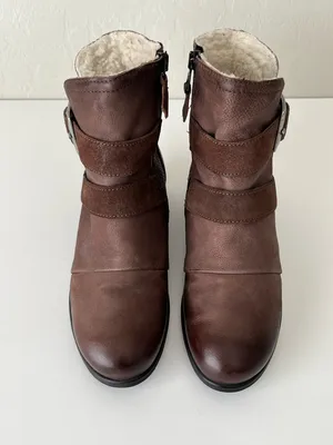 Miz Mooz Sabel Leather wool lined Ankle Boots Espresso 37 US7 thumbnail 2