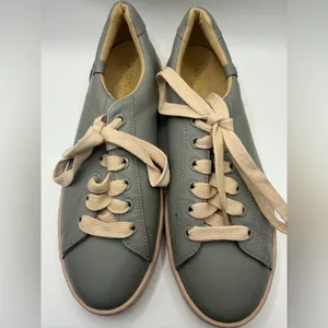 Vionic Gray and Beige Leather Sneakers thumbnail 2