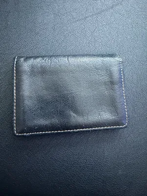 TUSK vintage leather wallet snap clear ID photo window red/black card holder os thumbnail 2