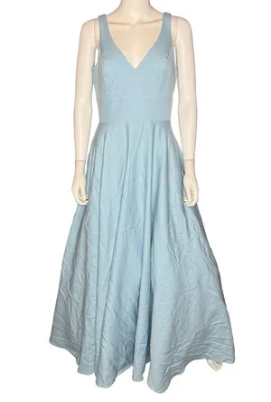 Ieena for Mac Duggal Blue Classic Sleeveless A-Line Ballgown with Pockets Sz 6 thumbnail 2