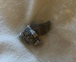 Moon pendant crystal rock necklace Gray thumbnail 1
