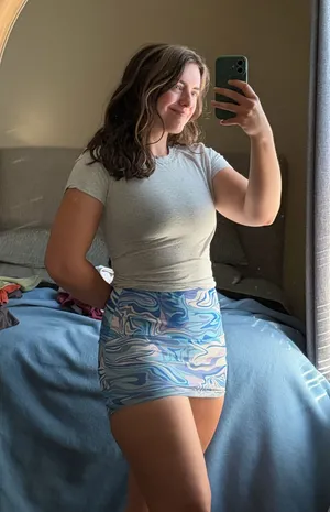 Retro 70s Mini Skirt Blue Size M thumbnail 2