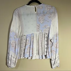 ✨ Taylor & Sage Women’s Floral‎ Embroidered Boho Top Cream Purple XS thumbnail 5