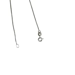 Green & Blue Square Glass Pendant Sterling Silver Box Chain Necklace thumbnail 7