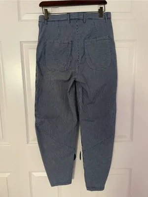 Nw/oTags Built by Wendy Angle Trousers Barrel Leg High Waist Engineer Stripe M thumbnail 8