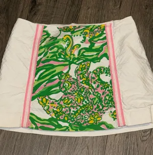 Lilly Pulitzer White Mini Skirt with Pink Label thumbnail 1