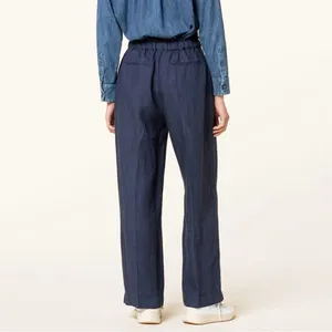 Polo Ralph Lauren Linen Drawstring Wide Leg Pants Denim Blue Small‎ Paperbag thumbnail 5