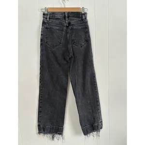 Abercrombie‎ Fitch Ultra High Rise Crop Button Fly Jeans Charcoal Wash Size 24 thumbnail 8