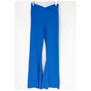 Aerie Real Me Crossover Waist Flare Leggings Women's L Blue Pilates Princess thumbnail 2