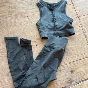 grey 2 piece matching aerie workout set thumbnail 1