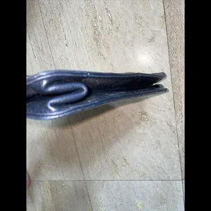 Paule Clement Vintage Bag‎ Black Leather Metal Loop Handle HandMade In Morocco thumbnail 5