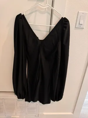 Princess Polly Jagger Stone Black Liv Balloon Sleeve Mini Dress thumbnail 6
